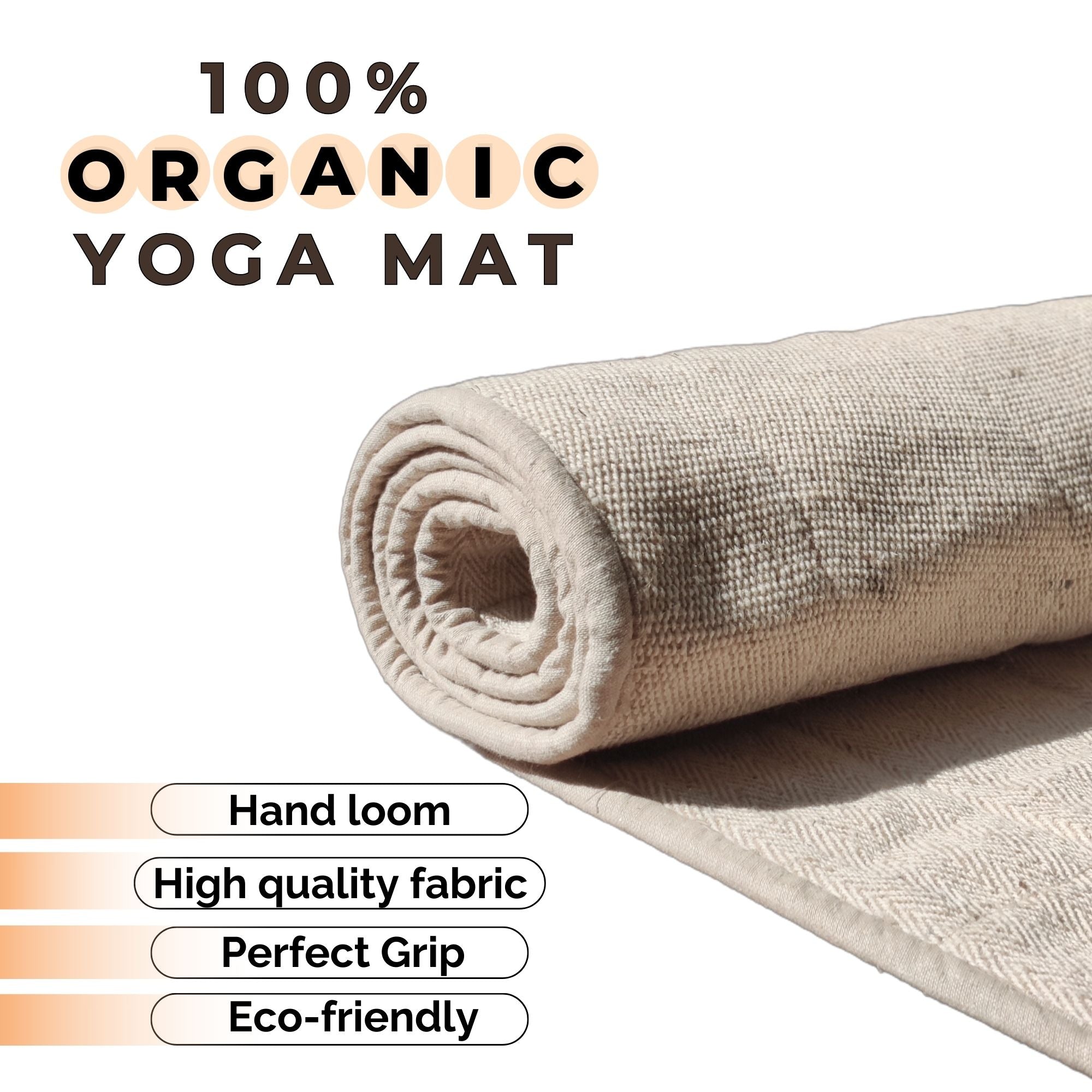 Eco-Friendly Cotton Yoga Mat – 3-Layer Natural Comfort