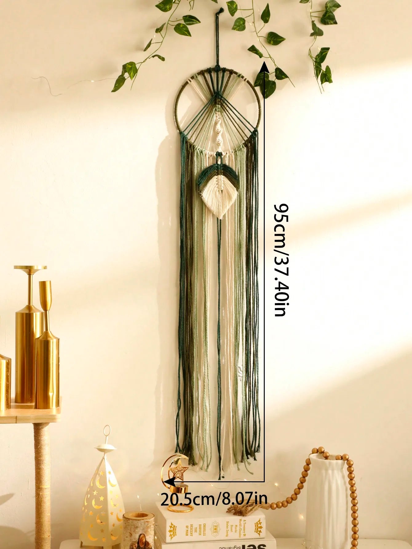 Circular Leaf Macrame Dreamcatcher