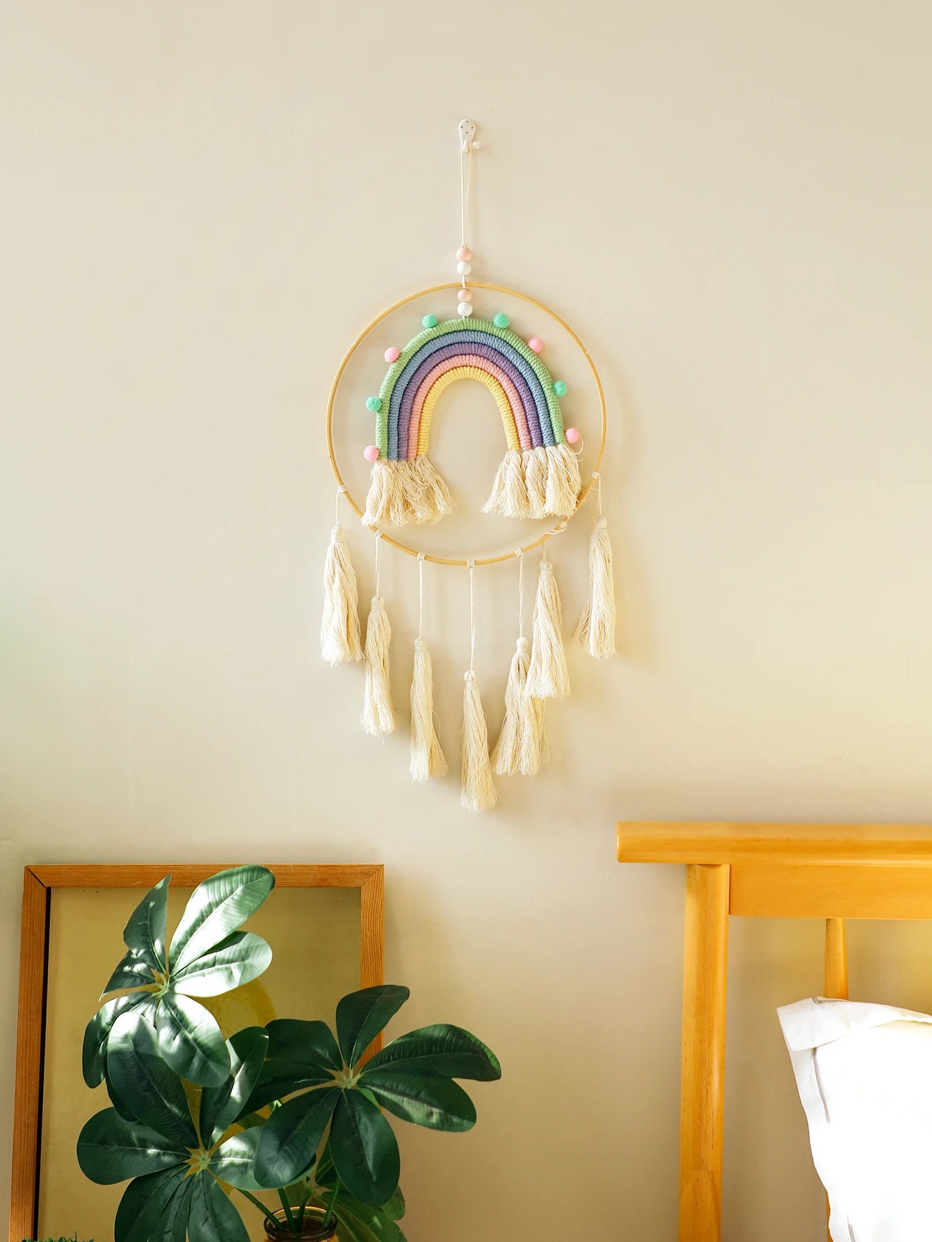 Handmade Rainbow Macrame Tapestry