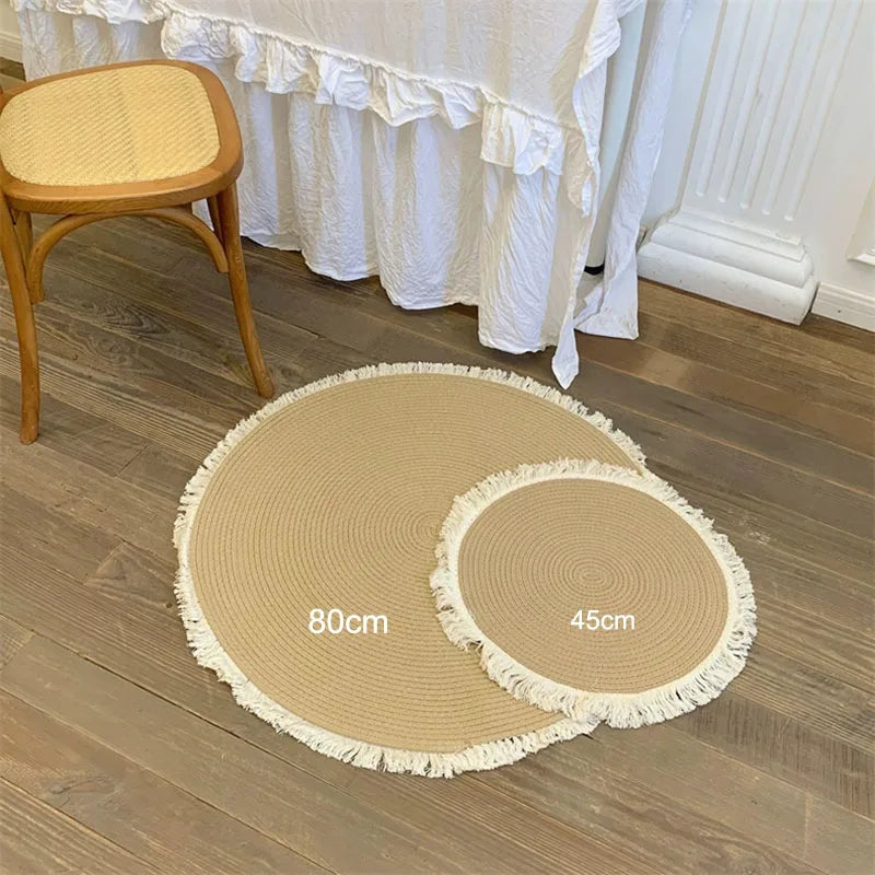 Retro Jute Round Carpet
