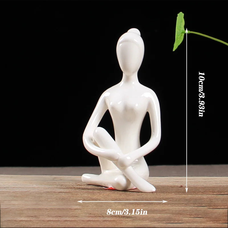 Yoga Pose Figurine – Ceramic Decor