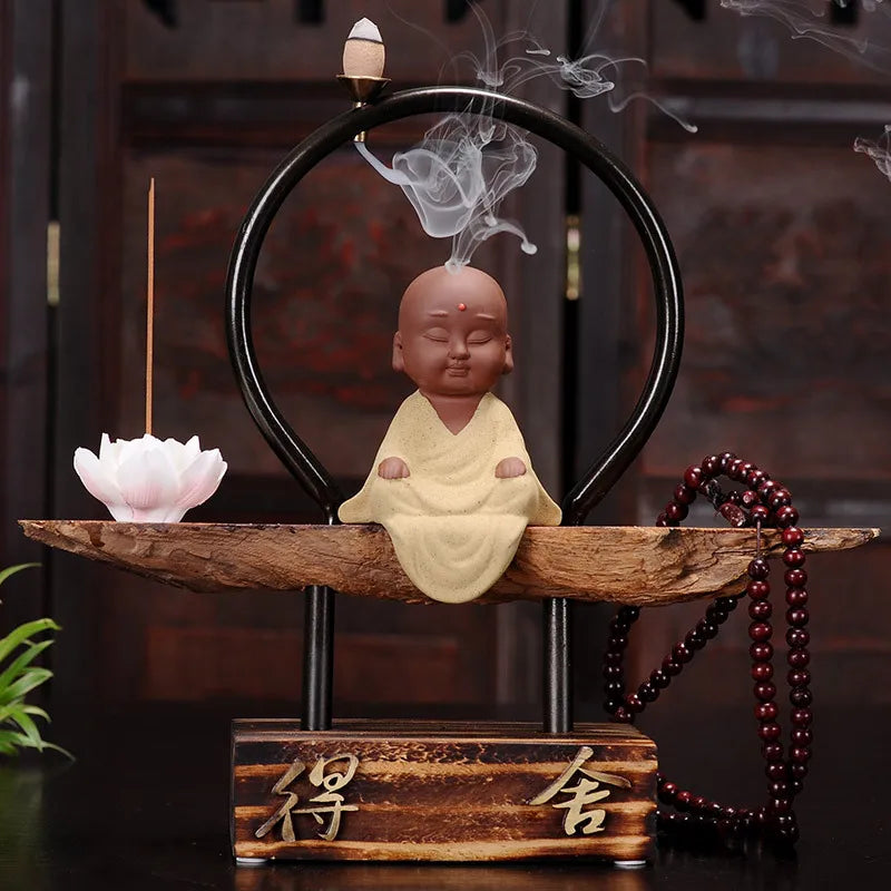 Creative Backflow Incense Burner Tower Incense Ceramics Zen Meditation Shami Living Room Incense Tray Incense Path Ornament