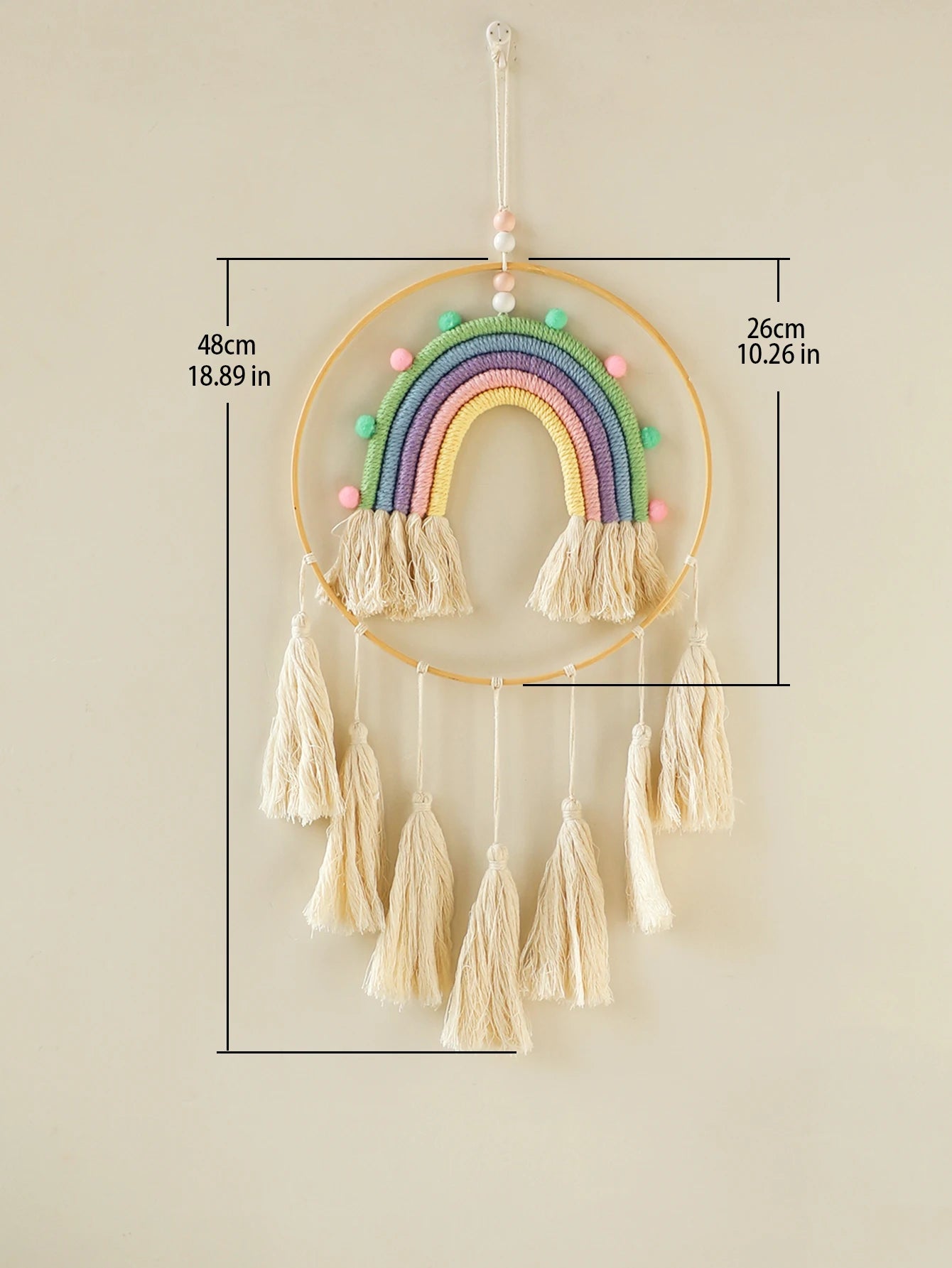 Handmade Rainbow Macrame Tapestry