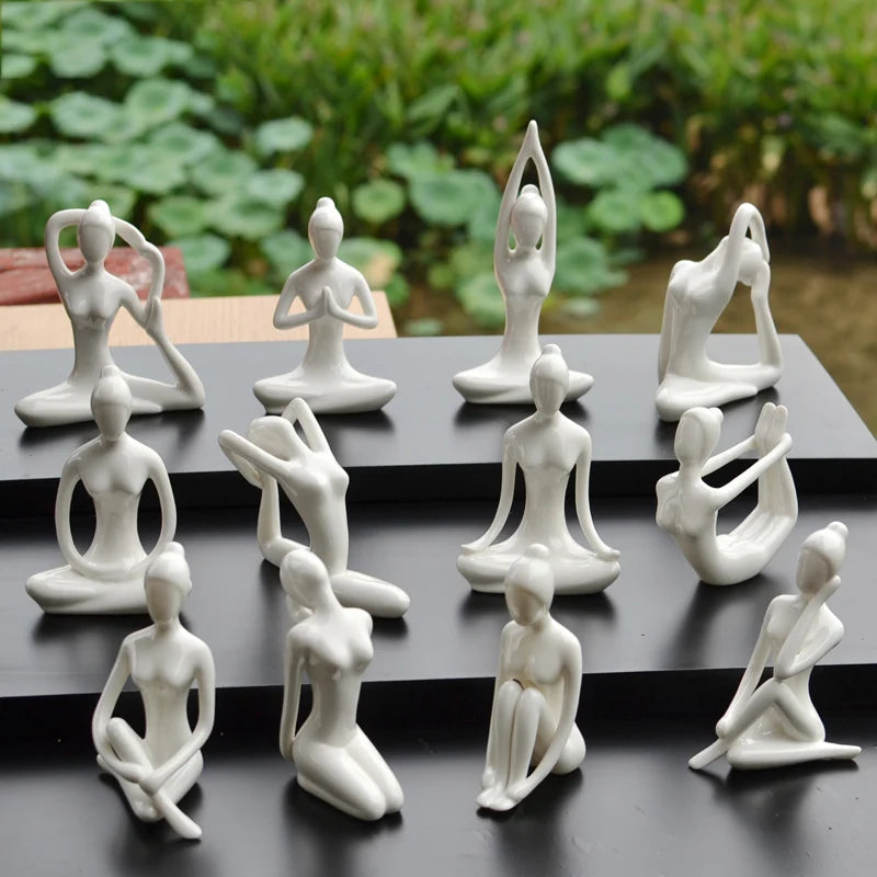 Yoga Pose Figurine – Ceramic Decor