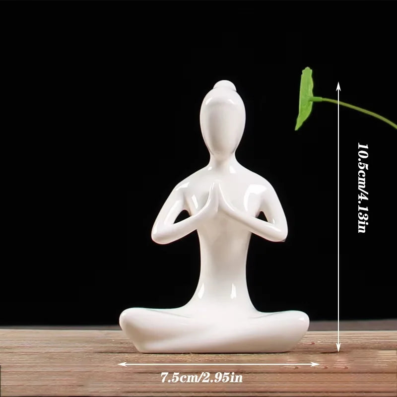 Yoga Pose Figurine – Ceramic Decor