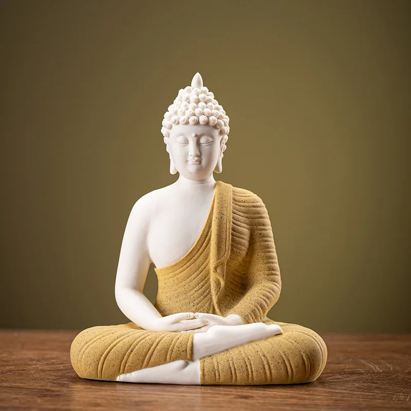 Buddha Statue Tathagata Buddha Figure Sakyamuni Large Buddha Statue Ceramic Lamp Circle Customized For Incense Porch Home Decor