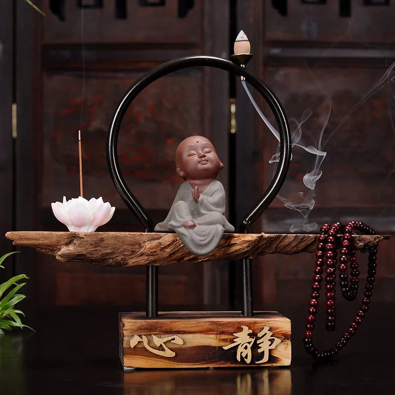 Creative Backflow Incense Burner Tower Incense Ceramics Zen Meditation Shami Living Room Incense Tray Incense Path Ornament