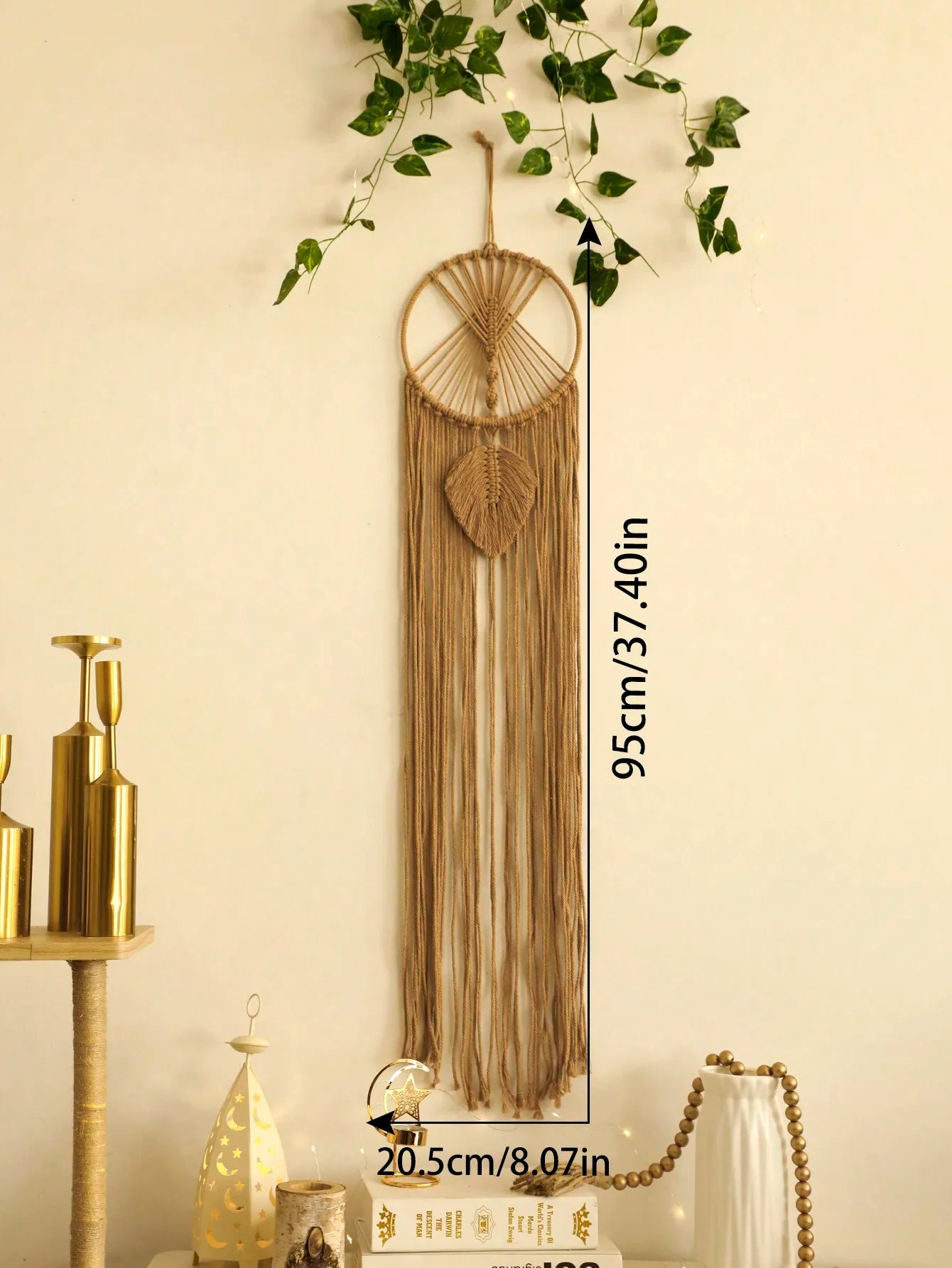Circular Leaf Macrame Dreamcatcher