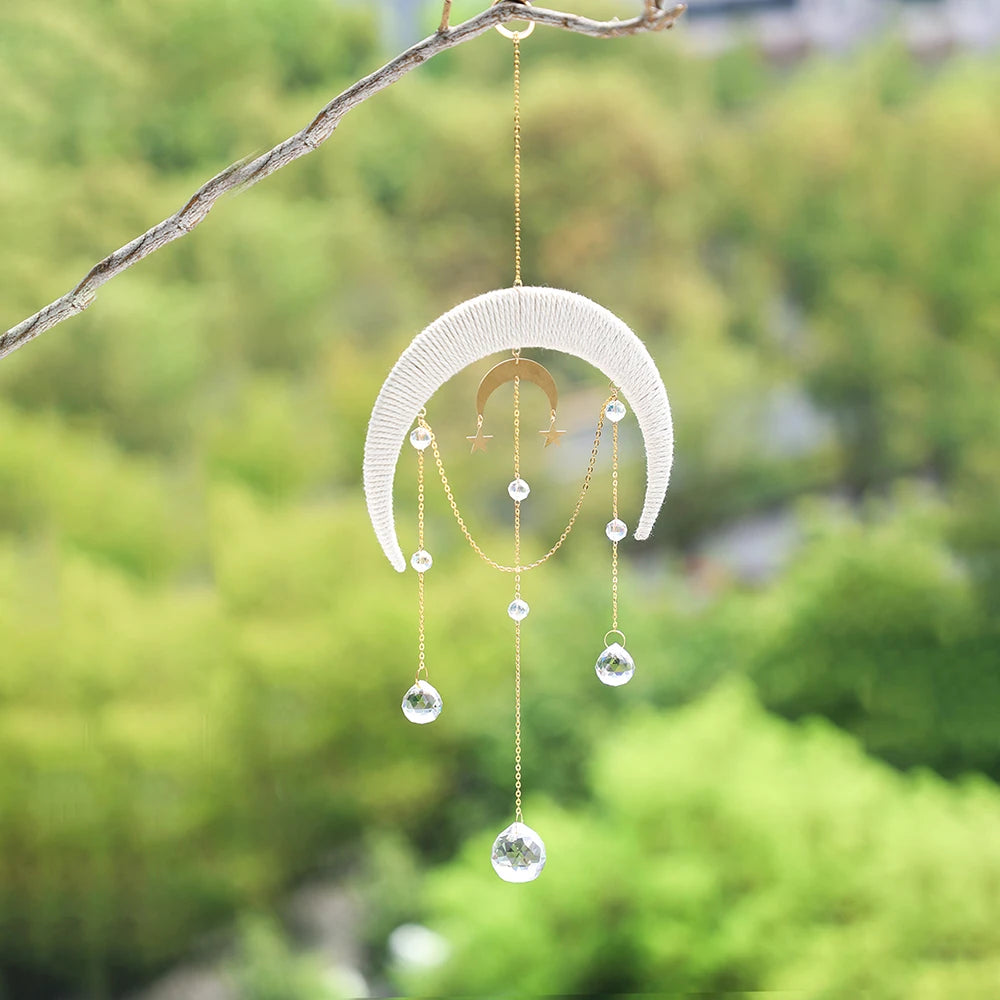 Handcrafted Moon Crystal Suncatcher