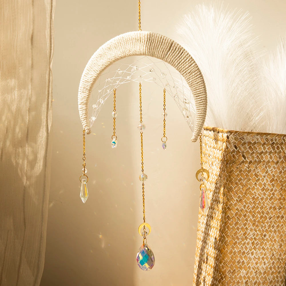 Handcrafted Moon Crystal Suncatcher