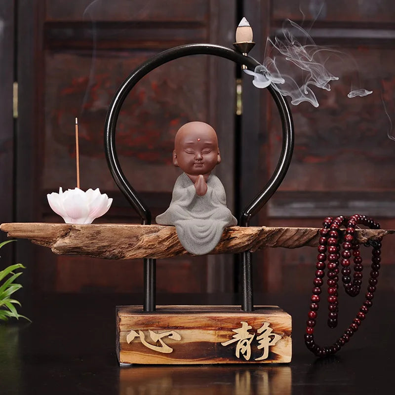 Creative Backflow Incense Burner Tower Incense Ceramics Zen Meditation Shami Living Room Incense Tray Incense Path Ornament