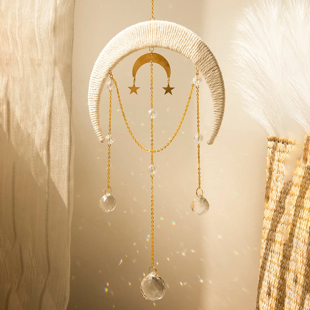 Handcrafted Moon Crystal Suncatcher