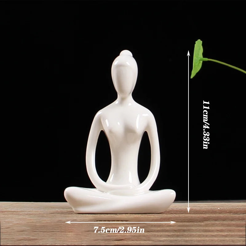 Yoga Pose Figurine – Ceramic Decor