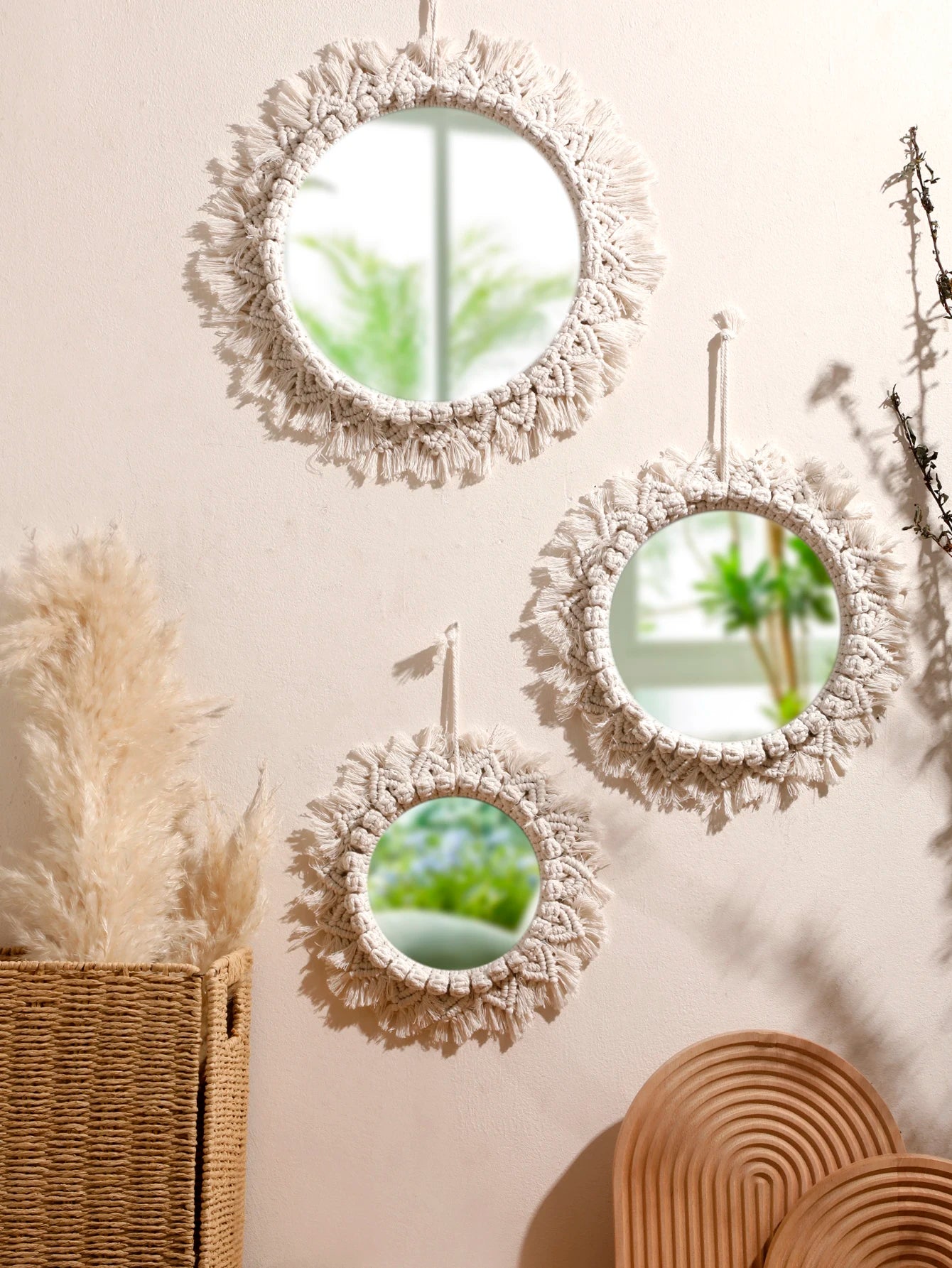 Boho Macrame Mirrors