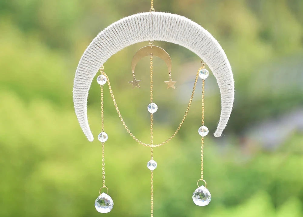 Handcrafted Moon Crystal Suncatcher