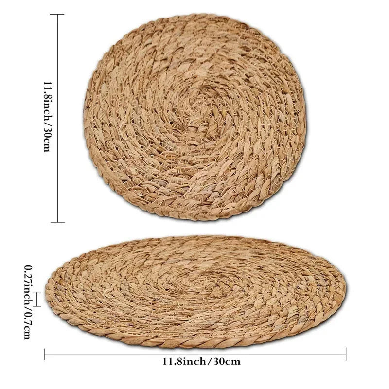 Eco-Friendly Handwoven Placemats-  Heat Resistant Natural Rattan Table Mats for Dining, Kitchen, Wedding & Home Decor,