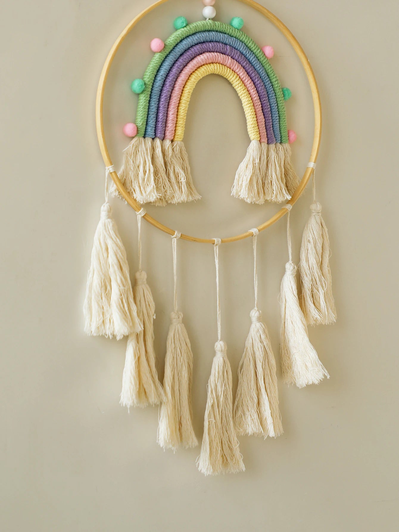 Handmade Rainbow Macrame Tapestry