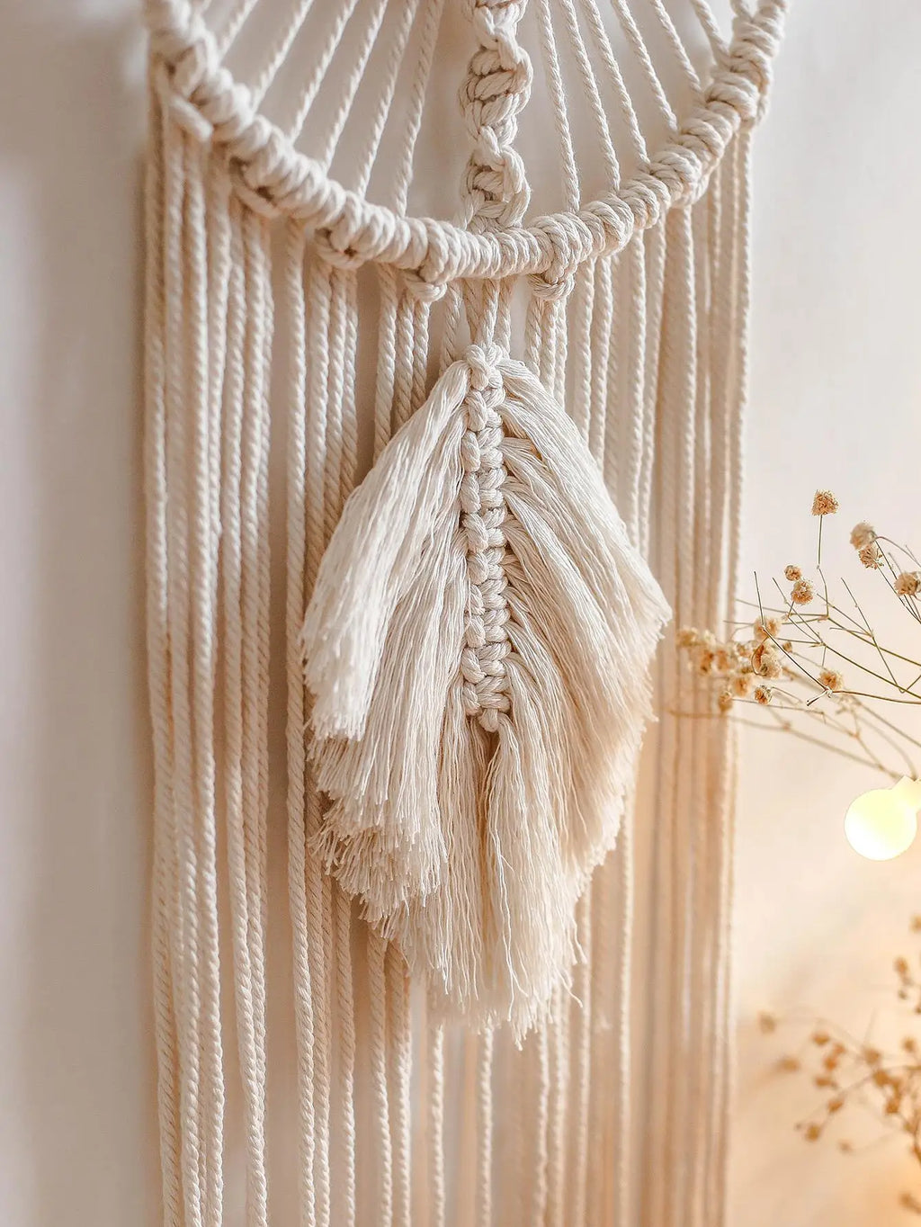 Circular Leaf Macrame Dreamcatcher