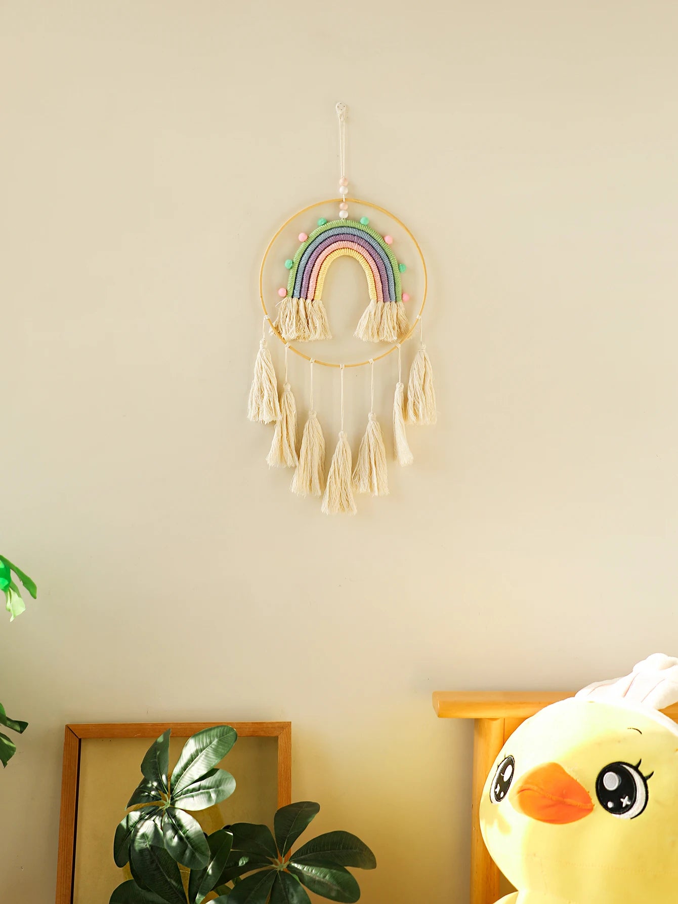 Handmade Rainbow Macrame Tapestry