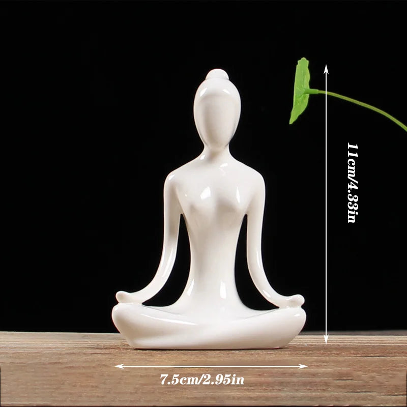 Yoga Pose Figurine – Ceramic Decor