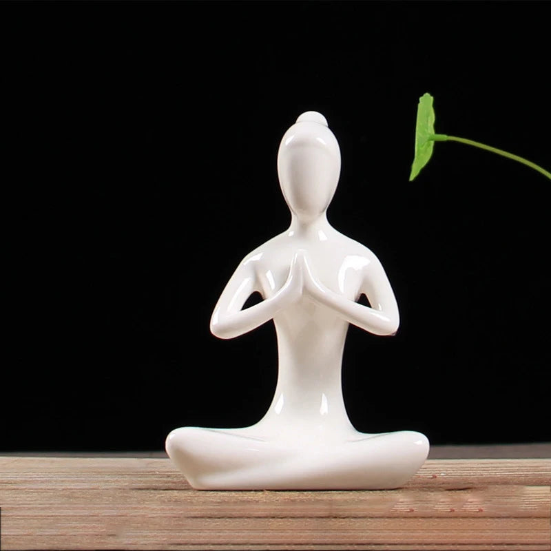 Yoga Pose Figurine – Ceramic Decor