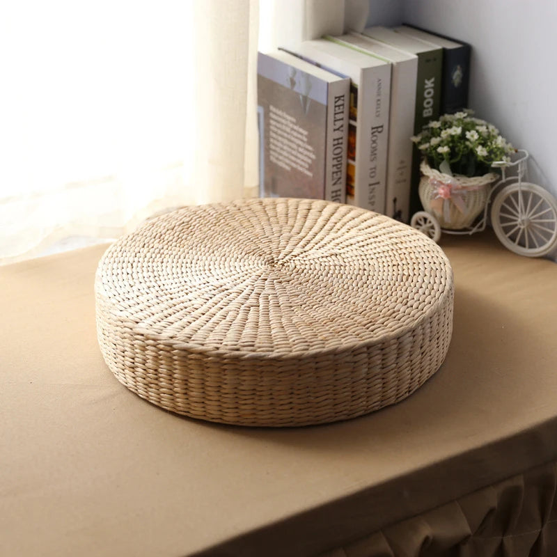 Japanese Straw Pouf Seat