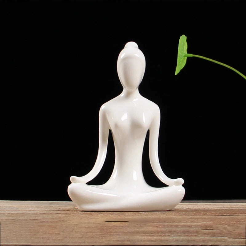Yoga Pose Figurine – Ceramic Decor