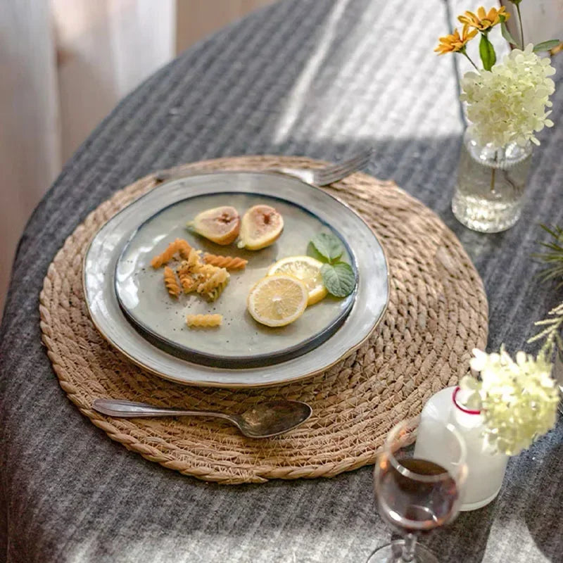 Eco-Friendly Handwoven Placemats-  Heat Resistant Natural Rattan Table Mats for Dining, Kitchen, Wedding & Home Decor,