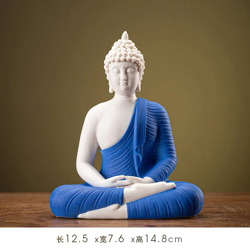 Buddha Statue Tathagata Buddha Figure Sakyamuni Large Buddha Statue Ceramic Lamp Circle Customized For Incense Porch Home Decor