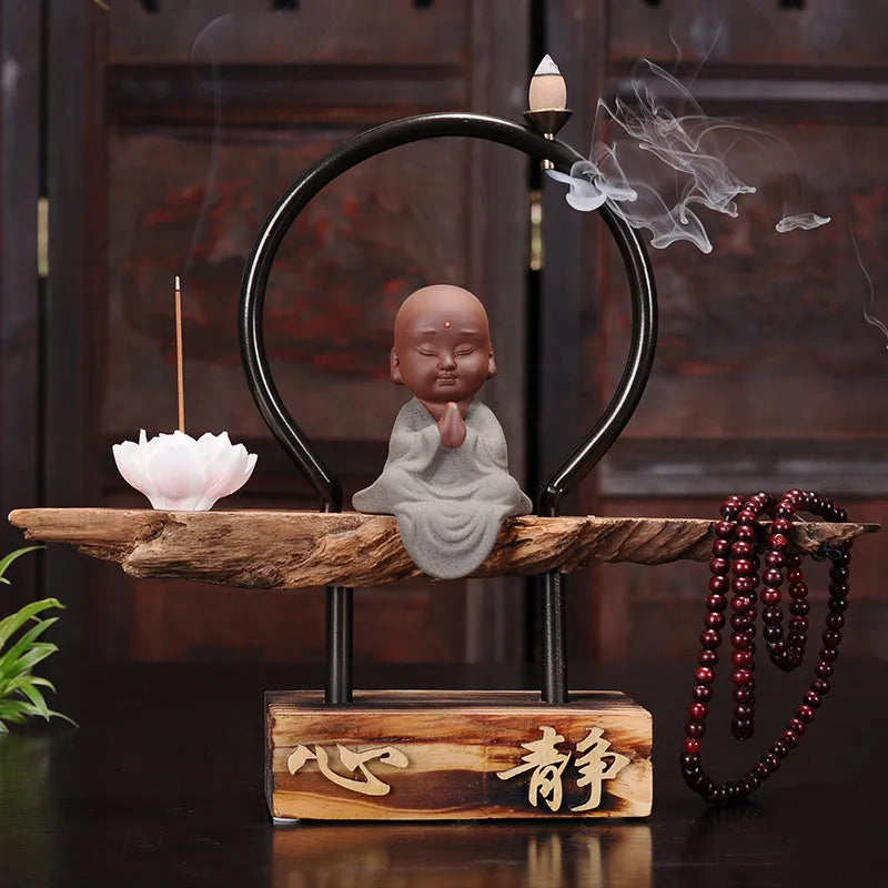 Creative Backflow Incense Burner Tower Incense Ceramics Zen Meditation Shami Living Room Incense Tray Incense Path Ornament