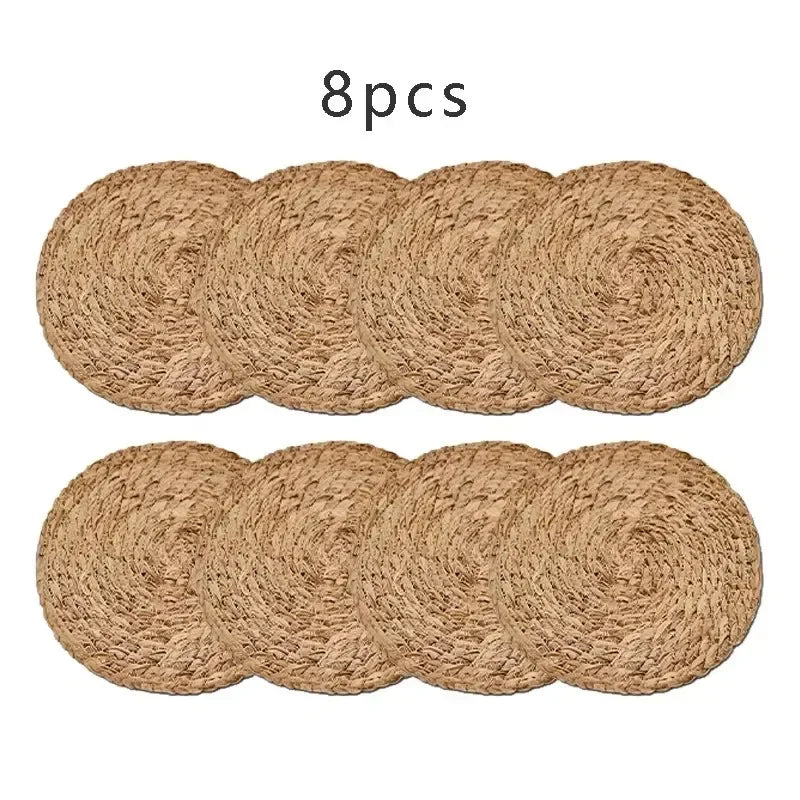 Eco-Friendly Handwoven Placemats-  Heat Resistant Natural Rattan Table Mats for Dining, Kitchen, Wedding & Home Decor,