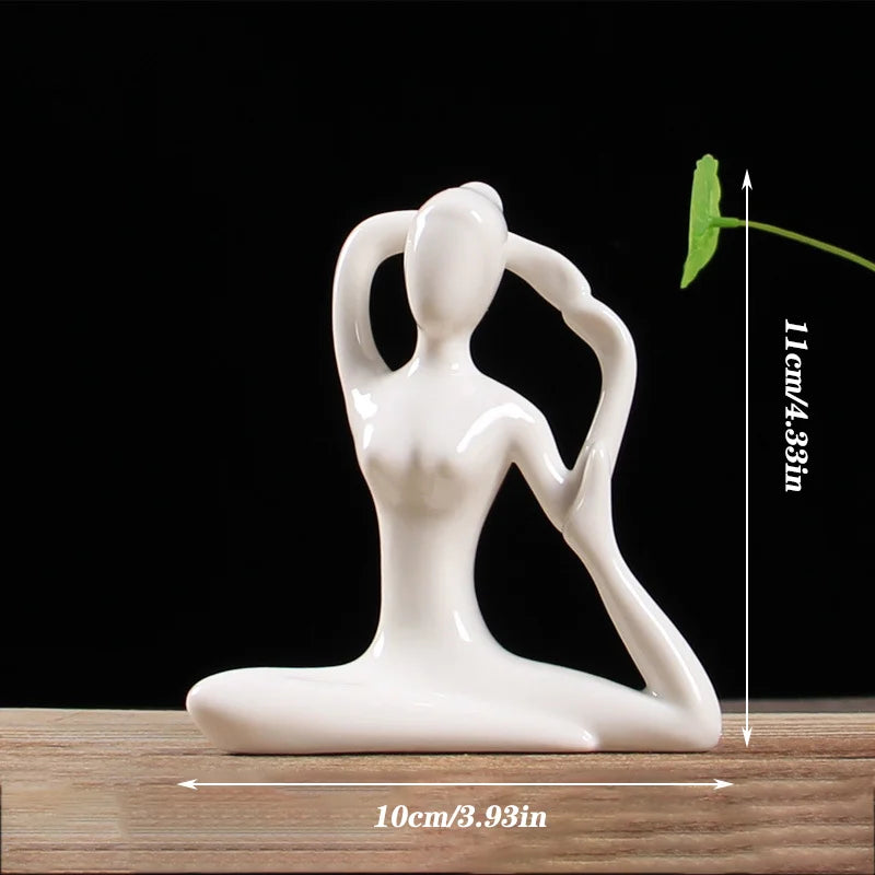 Yoga Pose Figurine – Ceramic Decor