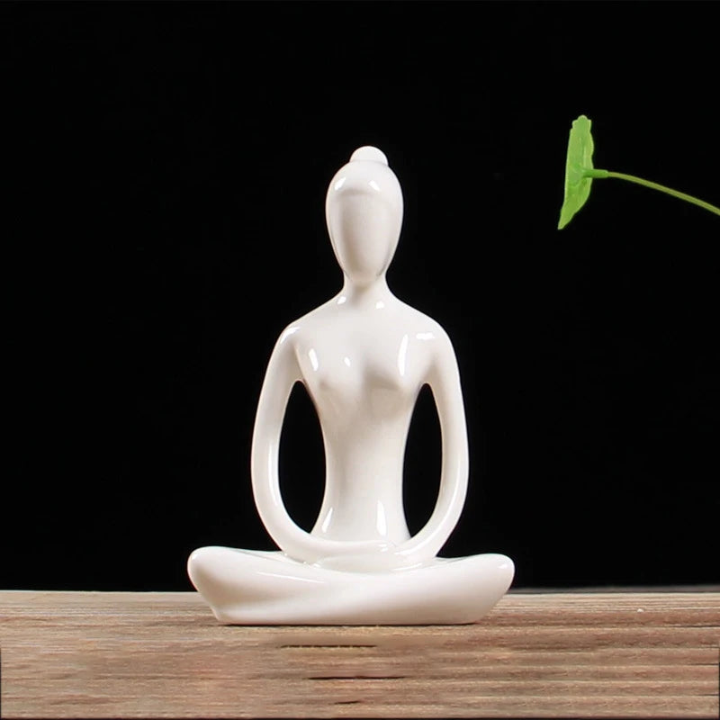 Yoga Pose Figurine – Ceramic Decor