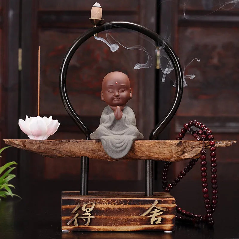 Creative Backflow Incense Burner Tower Incense Ceramics Zen Meditation Shami Living Room Incense Tray Incense Path Ornament