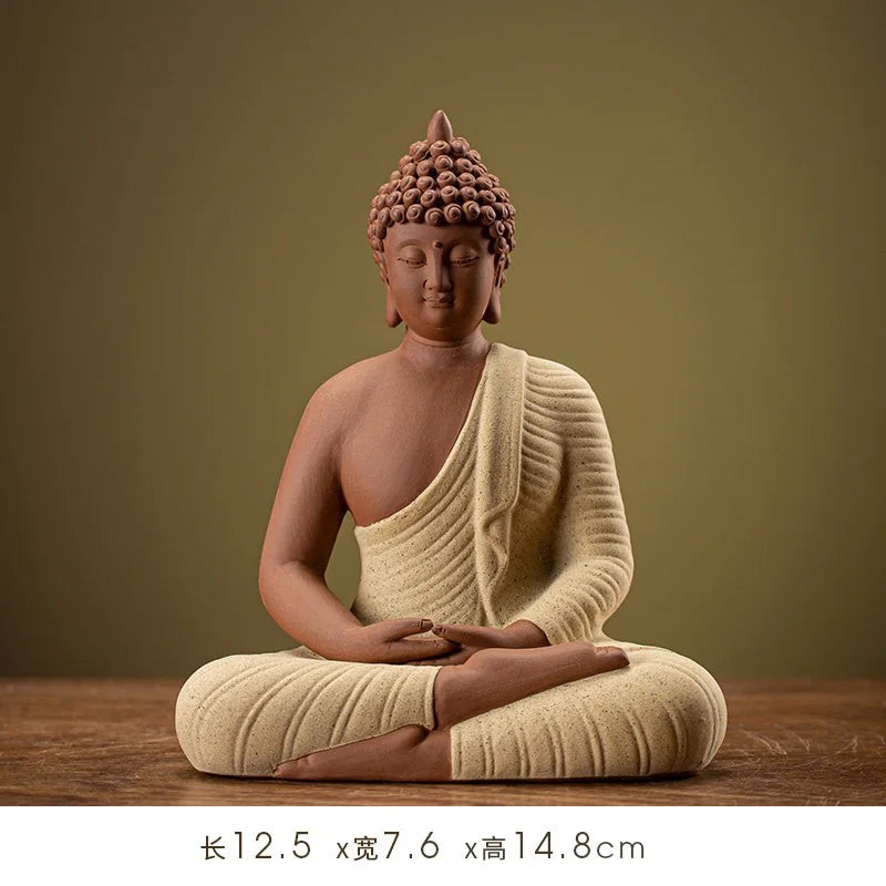 Buddha Statue Tathagata Buddha Figure Sakyamuni Large Buddha Statue Ceramic Lamp Circle Customized For Incense Porch Home Decor