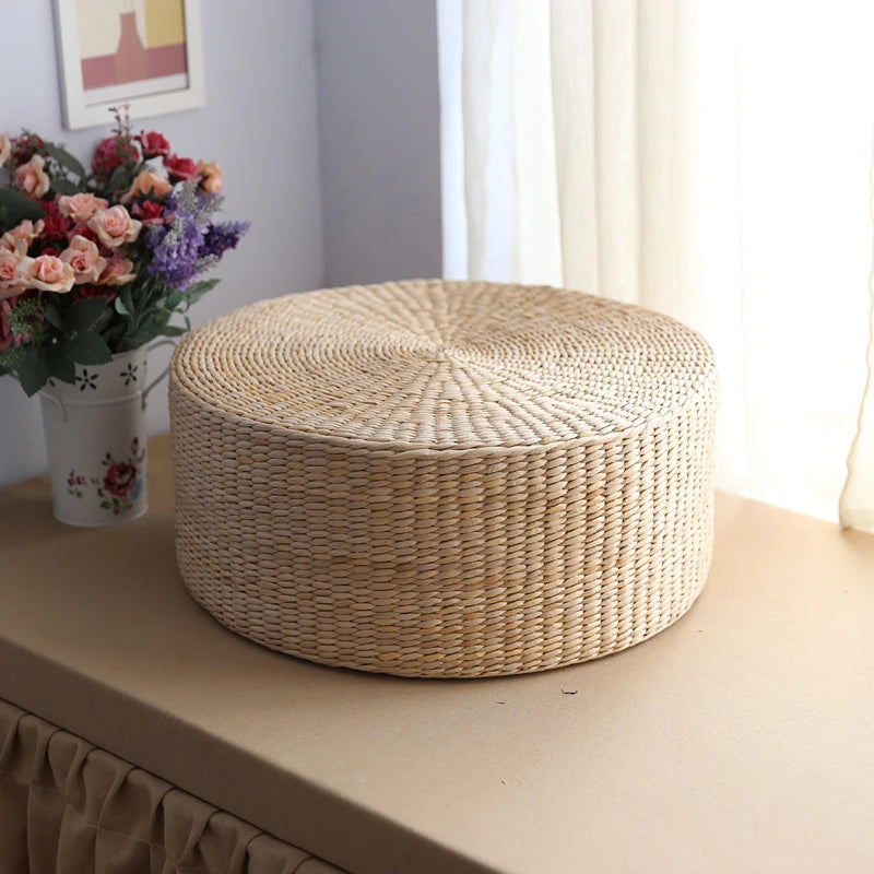 Japanese Straw Pouf Seat