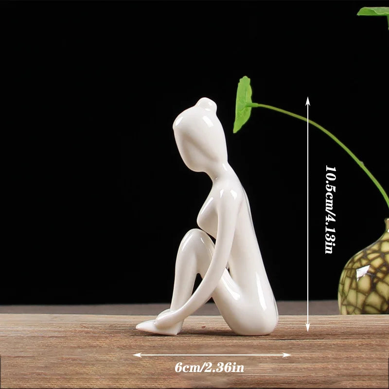 Yoga Pose Figurine – Ceramic Decor