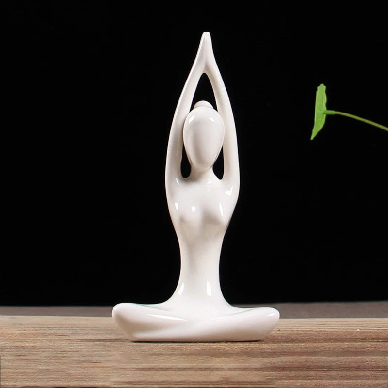 Yoga Pose Figurine – Ceramic Decor