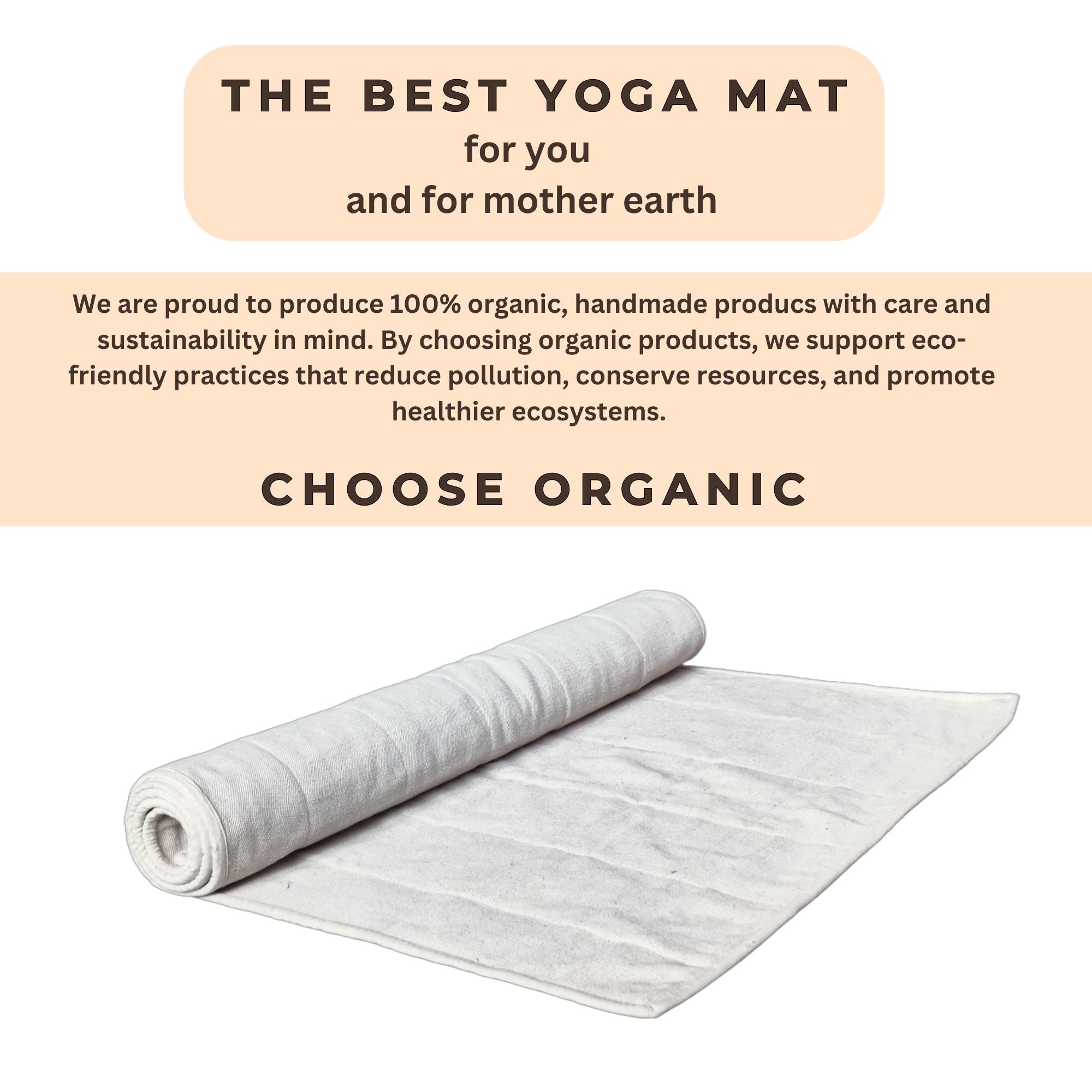 Eco-Friendly Cotton Yoga Mat – 3-Layer Natural Comfort